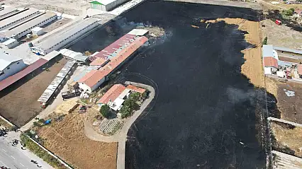 Konya'daki yangın paniğe neden oldu! O anlar havadan görüntülendi