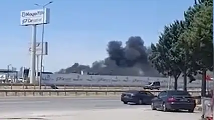 Konya yolu üzerinde yangın!