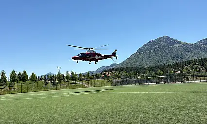 Konya'da kalp krizi geçiren hastanın imdadına hava ambulansı yetişti