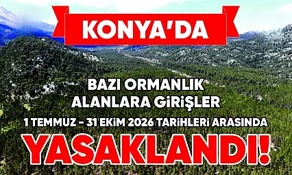 Konya'da ormanlara giriş yasaklandı