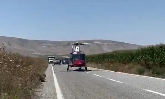Konya'da vurulan yaralıyı ambulans helikopter yetiştirdi