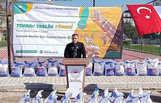 Beyşehir'de çiftçilere 30 ton mercimek tohumu dağıtıldı