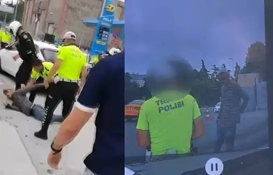 Fatih'te yabancı uyruklu şahıs polise bıçakla saldırdı! Kıl payı kurtuldu