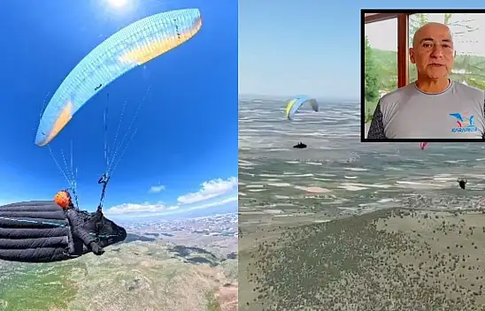 Karapınar'dan Bor'a yamaç paraşütüyle gitti