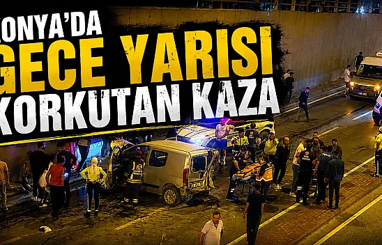 Konya'da alt geçitte zincirleme kaza