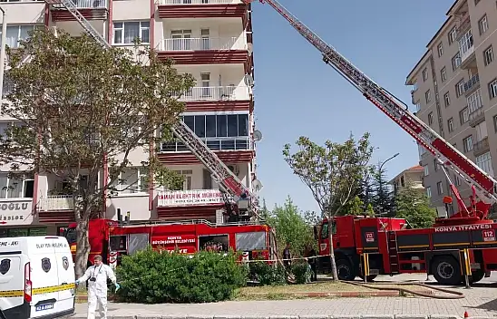 Konya'da apartmanda çıkan yangın söndürüldü