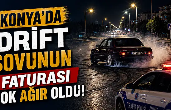 Konya'da drift şovunun faturası çok ağır oldu!