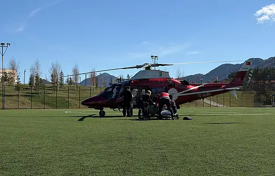 Konya'da kalp krizi geçiren hastanın imdadına hava ambulansı yetişti