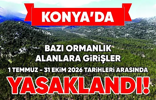 Konya'da ormanlara giriş yasaklandı