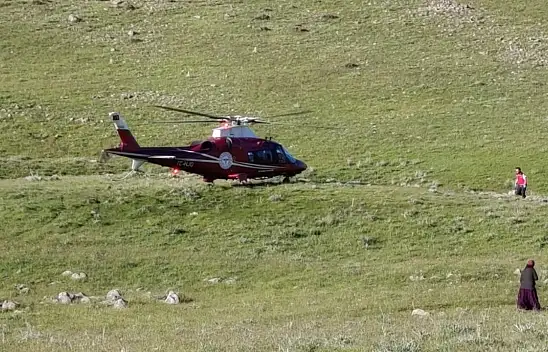 Konya'da sürücü için hava ambulanslı kurtarma