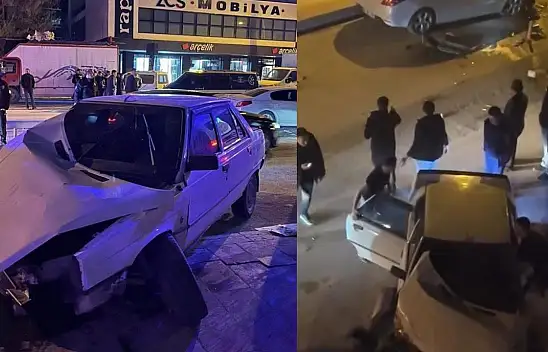 Konya'da tehlikeli sürüş kazayla sonuçlandı
