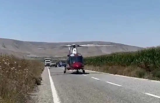 Konya'da vurulan yaralıyı ambulans helikopter yetiştirdi