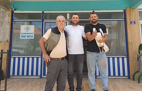 Konya'da yaralı leylek için seferber olundu