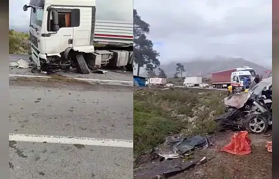 Konya yolunda tır ile otomobil çarpıştı: 2 kişi yaralı