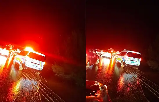 Sağanak sonrası yol kapandı: Ulaşım tek şeride düştü