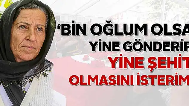 'Bin oğlum olsa yine gönderir, yine şehit olmasını isterim'