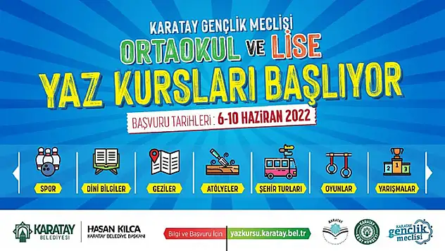 'Karatay Gençlik Meclisi Yaz Okulu' projesi için ön kayıtlar başladı