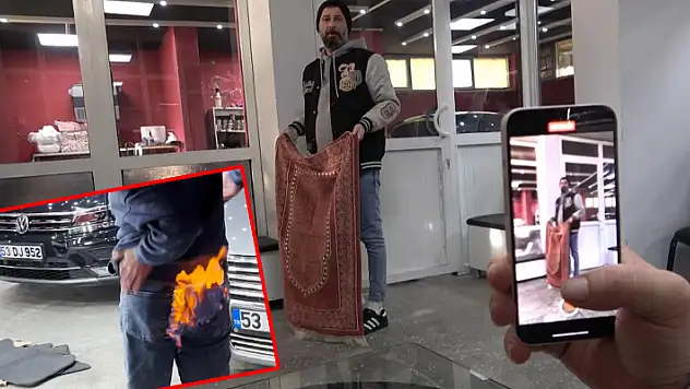 'Komiklik olsun' diye video çekmek isterken az daha kendini yakıyordu
