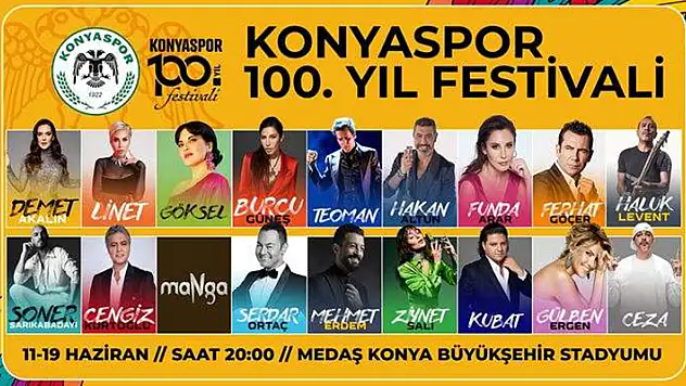  Konyaspor 100. yıl festivali bilet ve kombine satışı başladı

