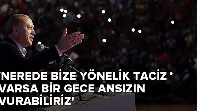 'Nerede bize yönelik taciz varsa bir gece ansızın vurabiliriz'