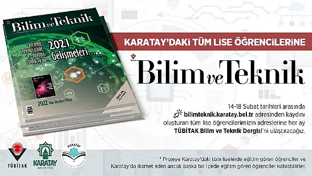 'TÜBİTAK Bilim ve Teknik Dergisi' bu yıl da Karatay Belediyesinden