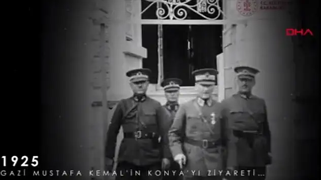 1925'teki Konya ziyareti de var! Atatürk'ün restore edilmiş arşivlik görüntüleri izleyicilere sunuldu

