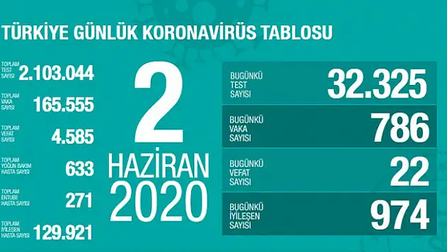 2 Haziran koronavirüs tablosu! Vaka, ölü sayısı ve son durum açıklandı