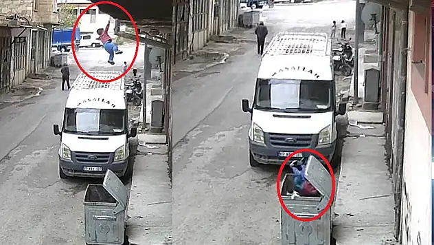 2 yaşındaki bebek, 2'nci kattan çöp konteynerine düştü