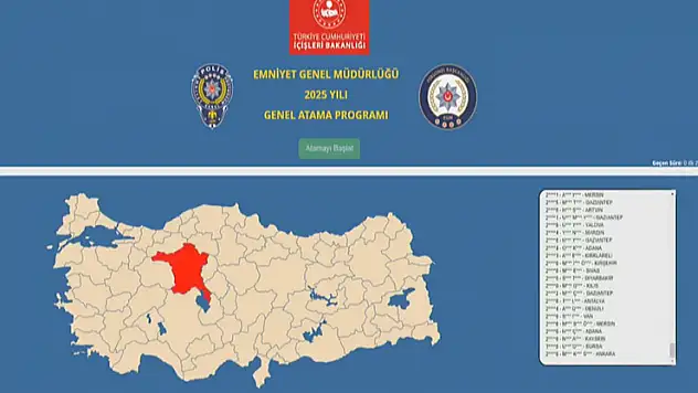 22 bin 45 polisin atama ve yer değiştirmesi yapıldı