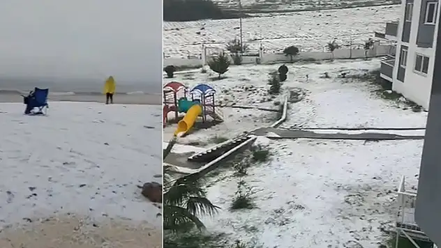 Adana'da dolu yağışı etkili oldu