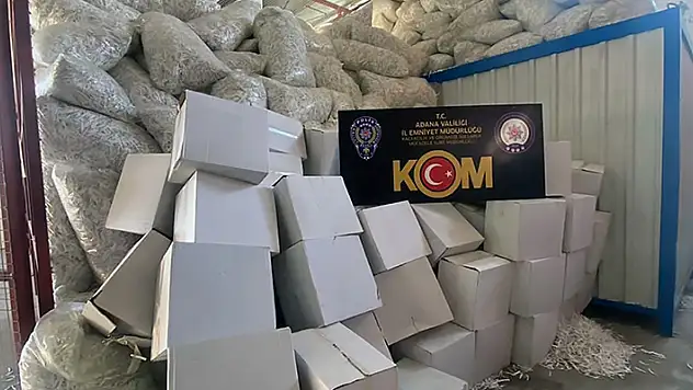 Adana'da gümrük kaçağı 40 milyon 480 bin makaron ele geçirildi

