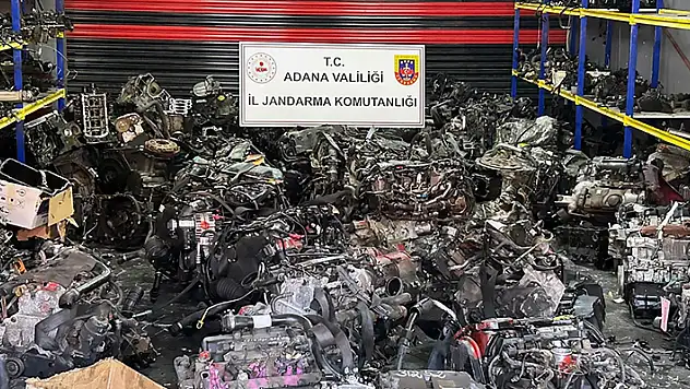 Adana'da 10 milyon TL değerinde 96 otomobil motoru ele geçirildi

