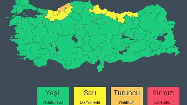 AFAD, 2 ile turuncu, 5 ile sarı kodlu yağış uyarısı yaptı
