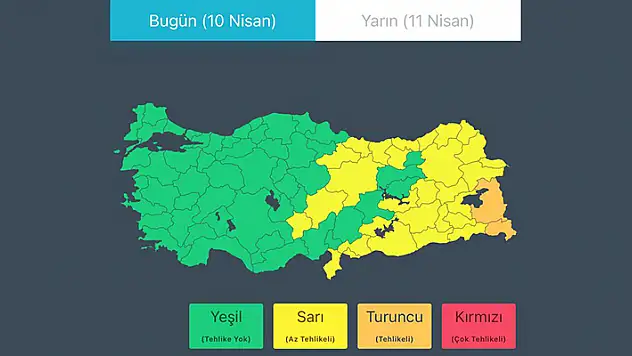 AFAD'dan 2 kente 'turuncu', 29 kente 'sarı' kodlu uyarı