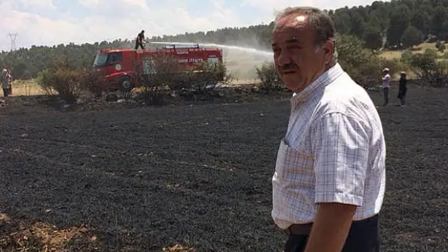 Ağralı, yanan tarım alanlarında incelemede bulundu