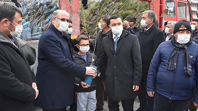 AK Parti Karapınar'da 6 bin fidan dağıttı