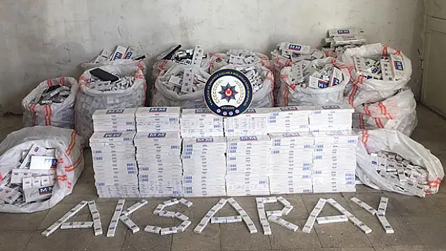 Aksaray'da 17 bin paket kaçak sigara ele geçirildi
