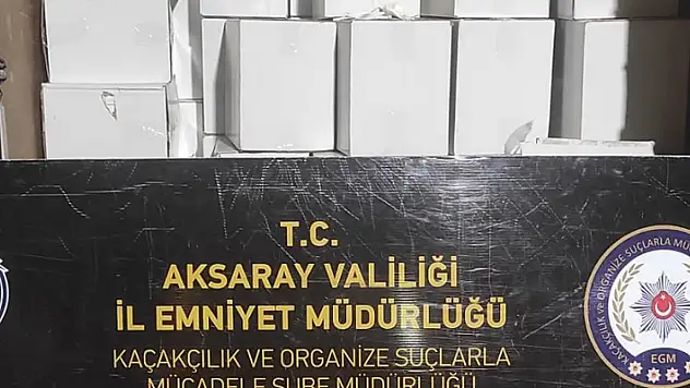 Aksaray'da 2 milyon filtreli sigara kağıdı ele geçirildi
