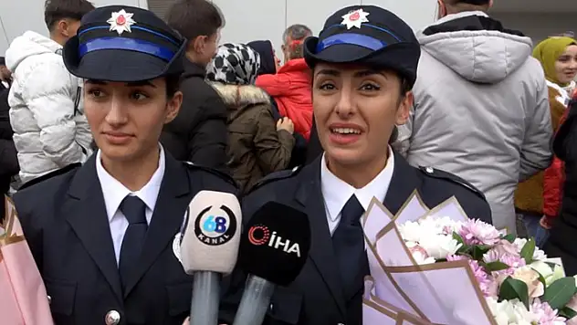 Aksaray'da abla kardeş hayallerindeki polislik mesleğine aynı sıralarda kavuştu
