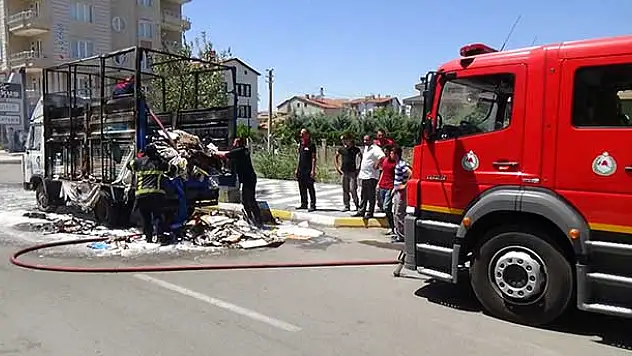 Aksaray'da araç yangını