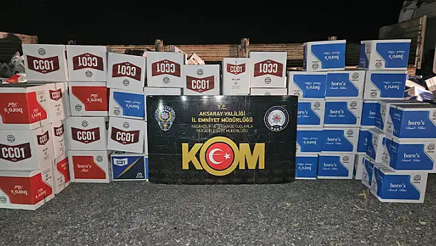 Aksaray'da bir tırda 6 milyon 700 bin makaron ele geçirildi
