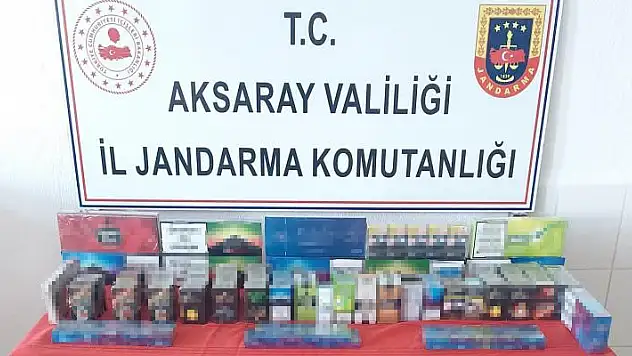 Aksaray'da jandarmadan kaçak tütün ve sigara operasyonu
