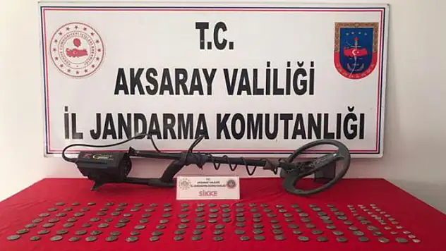 Aksaray'da tarihi eser niteliği taşıdığı değerlendirilen 163 sikke ele geçirildi

