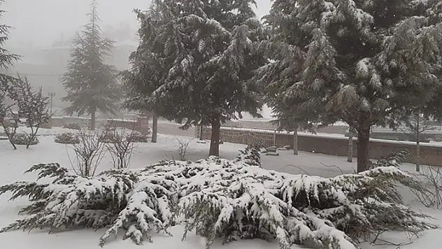 Aksaray'ın yüksek kesimlerine kar yağdı
