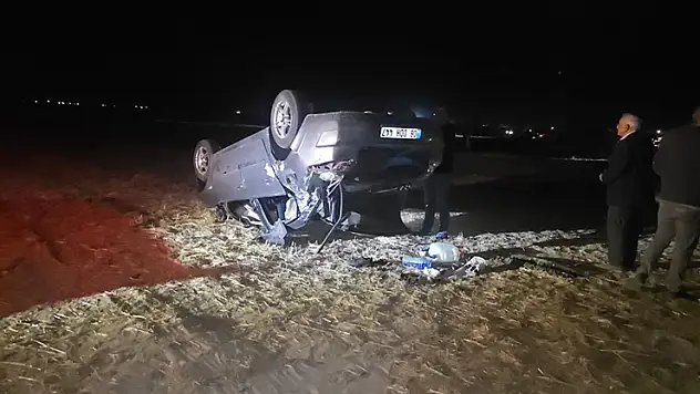 Aksaray'da otomobil takla attı: 2 yaralı