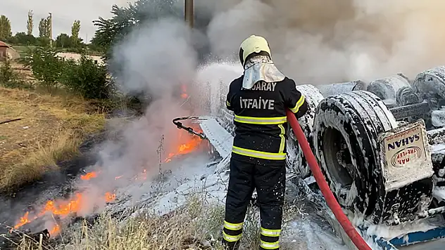 Aksaray'da tır alev topuna döndü