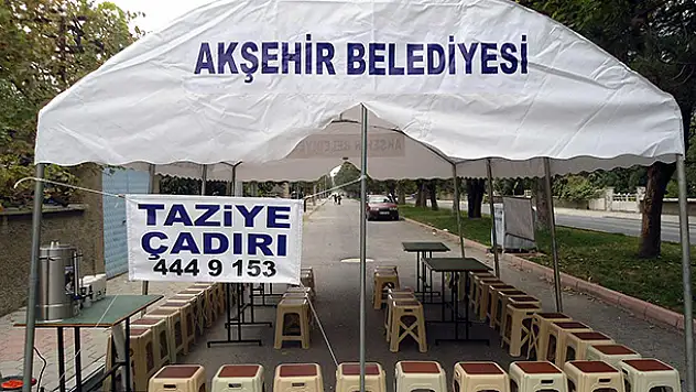 Akşehir Belediyesi'nden Taziye Çadırı Hizmeti