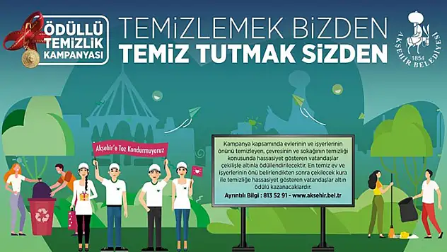 Akşehir Belediyesi'nden ödüllü temizlik kampanyası
