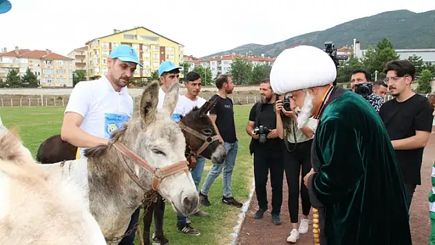 Akşehir'de eşekler birinci olmak için yarıştı