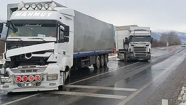 Akşehir'de iki tır çarpıştı:1 yaralı